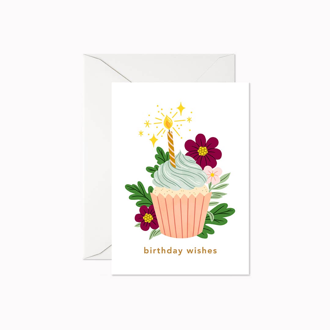 Birthday Wishes Cupcake | Mini Greeting Card